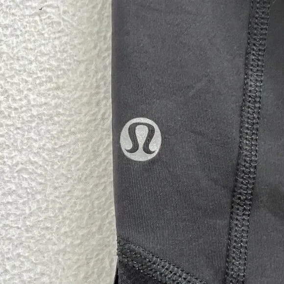 Lululemon Run Pace Crop Black Deauville Stripe Clear Mint Light Grey Pant 4 - Picture 8 of 11